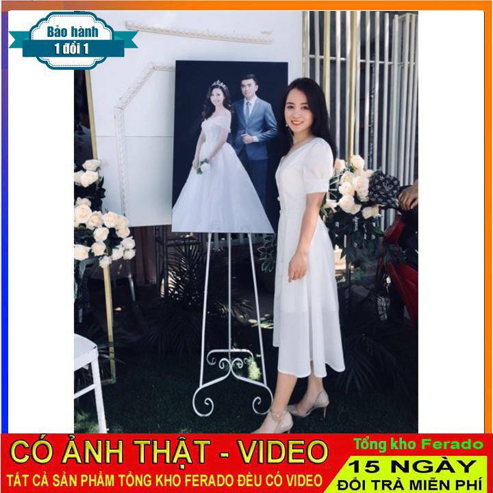 [ xả kho ] MiD Đầm trắng cổ tim hàng thiết kế V1060 Mie Design ảnh thật