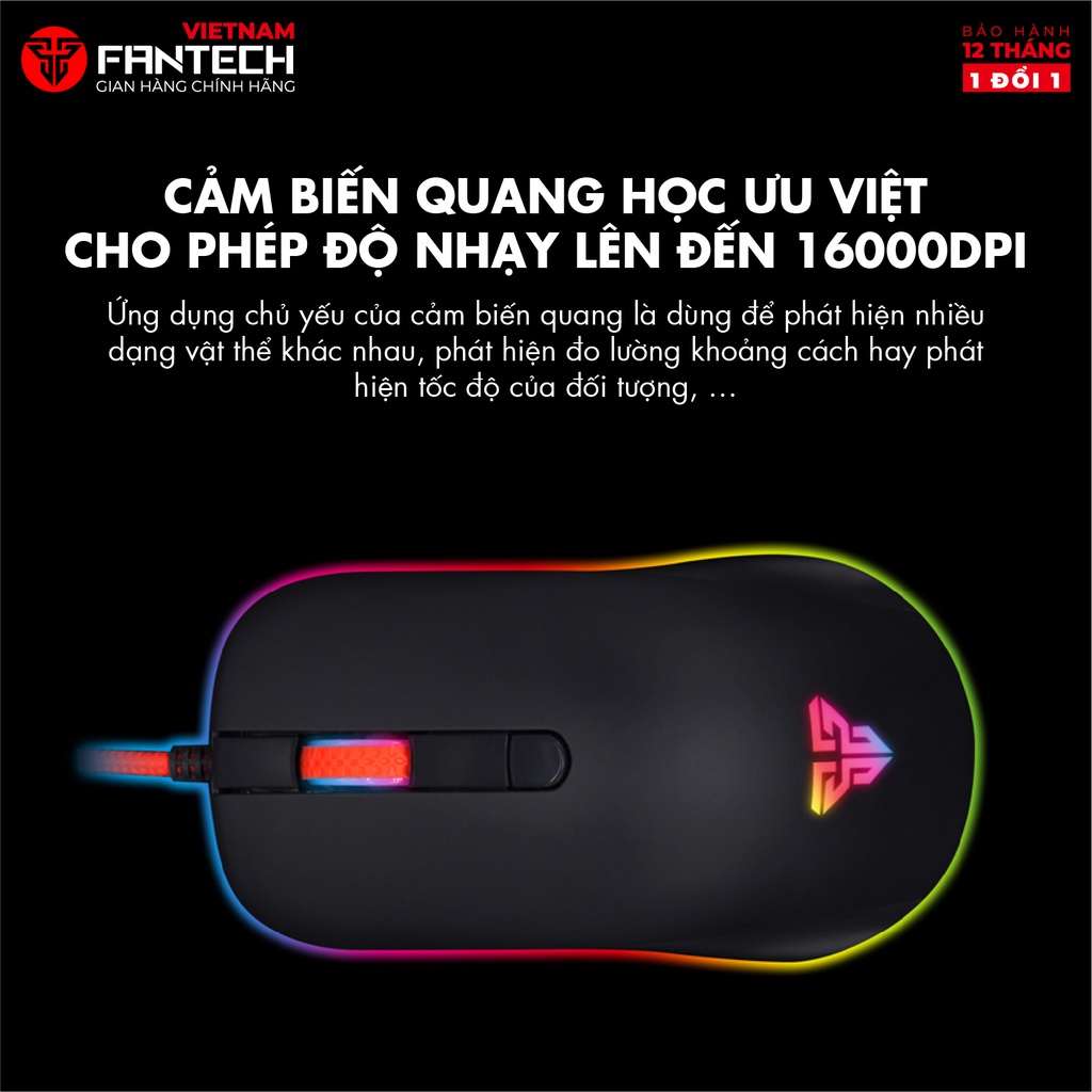 Chuột máy tính Gaming  FANTECH G10 RHASTA 2400 DPI – Đèn LED CHROMA - Hãng chính hãng - Bảo hành 12 tháng 1 đổi 1