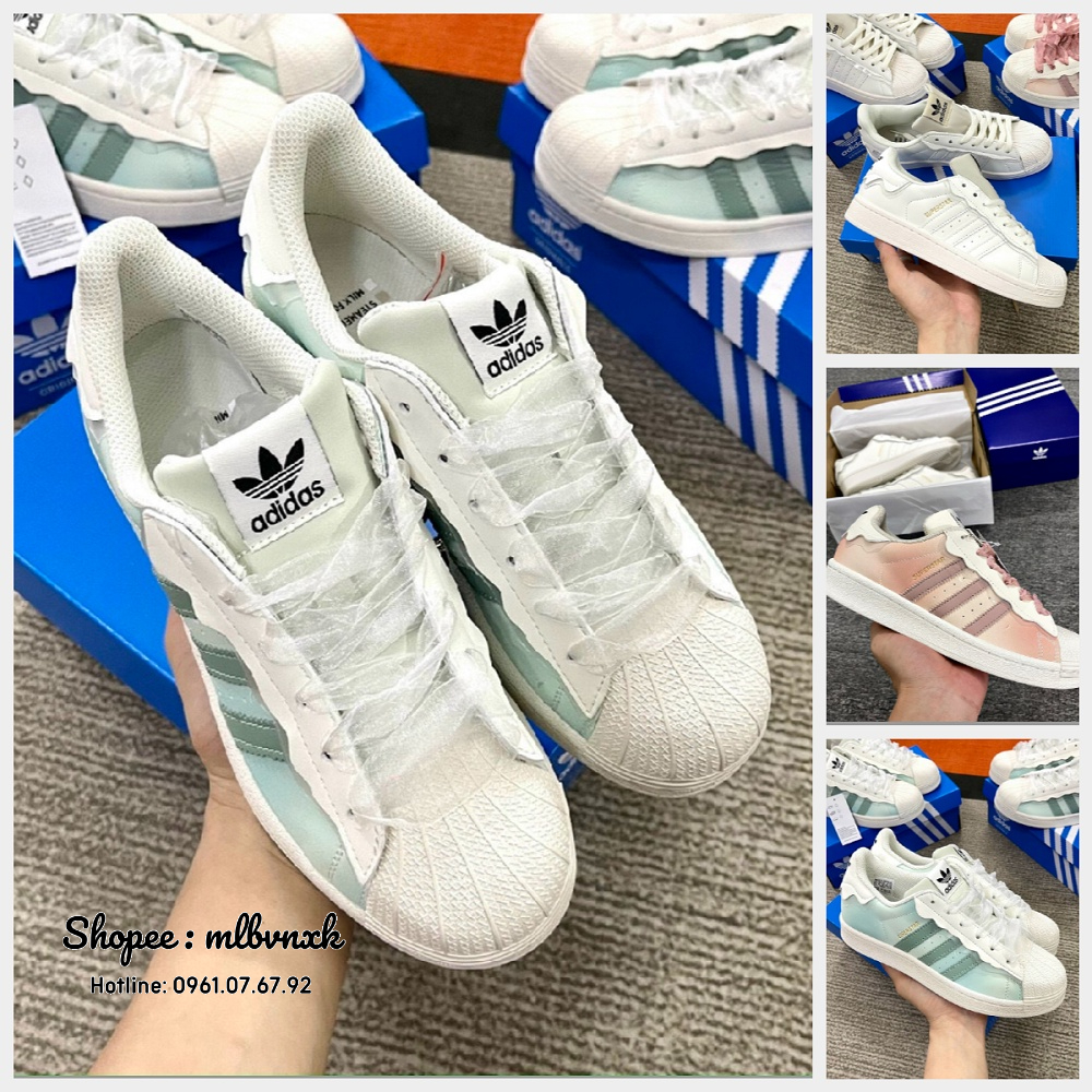 ẢNH THẬT - Giày Sneaker Adidas Sò Sữa Chảy Siêu Cấp - GIẦY THỂ THAO NAM NỮ HÀNG XUẤT DƯ FULLTAG