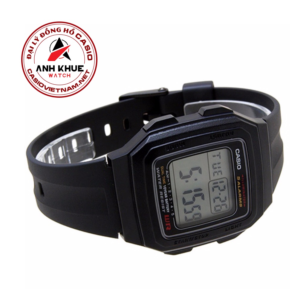 Đồng Hồ Casio Nam - Nữ F-201WA-1ASDF Điện tử cổ điện - Pin 10 năm