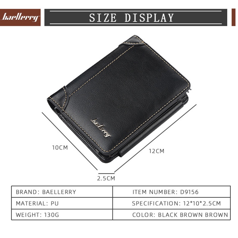 Ví Da Ngắn Đựng Thẻ Tiền Xu Khắc Chữ Lelaki Màu Laser Thời Trang Cho Nam