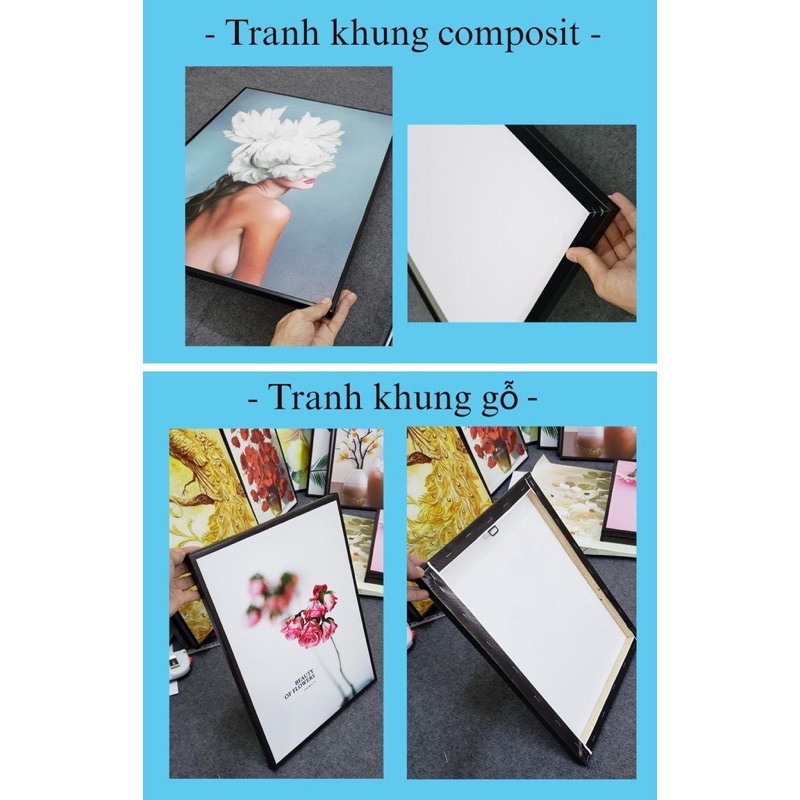 Tranh treo tường bộ 3 bức khung composite