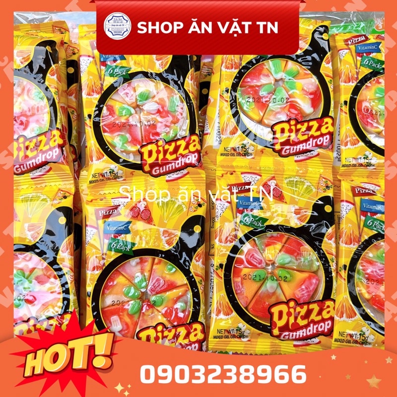 kẹo dẻo hình pizza hương vị trái cây