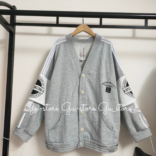 Cardigan in logo chữ brcon dài tay phong cách Unisex Ảnh Thật Cuối