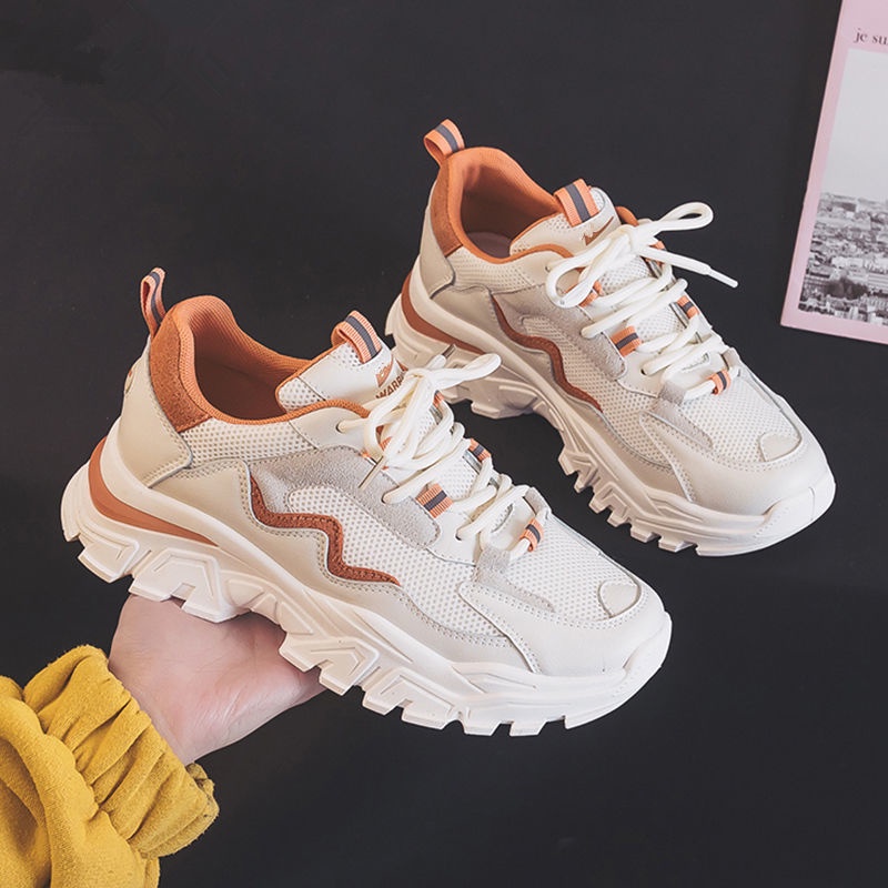HÀNG MỚI VỀ - ẢNH VÀ VIDEO THẬT  Giày thể thao sneaker nữ ULZZANG có phản quang đế mới phối da lộn