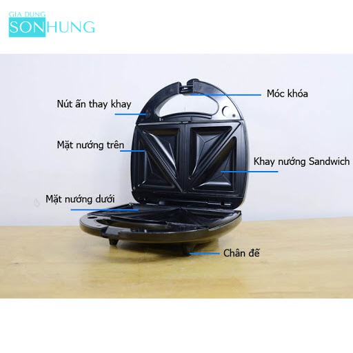 KẸP BÁNH SANDWICH 3 IN 1 TIROSS TS513 CÔNG SUẤT 750W