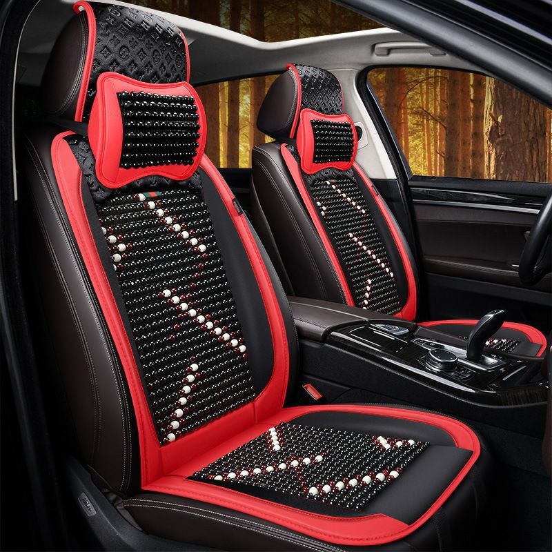 Lót ghế tựa lưng hạt gỗ ô tô, xe hơi hoa văn, chống nóng massage 🍁Cao Cấp - Hàng Xịn🍁