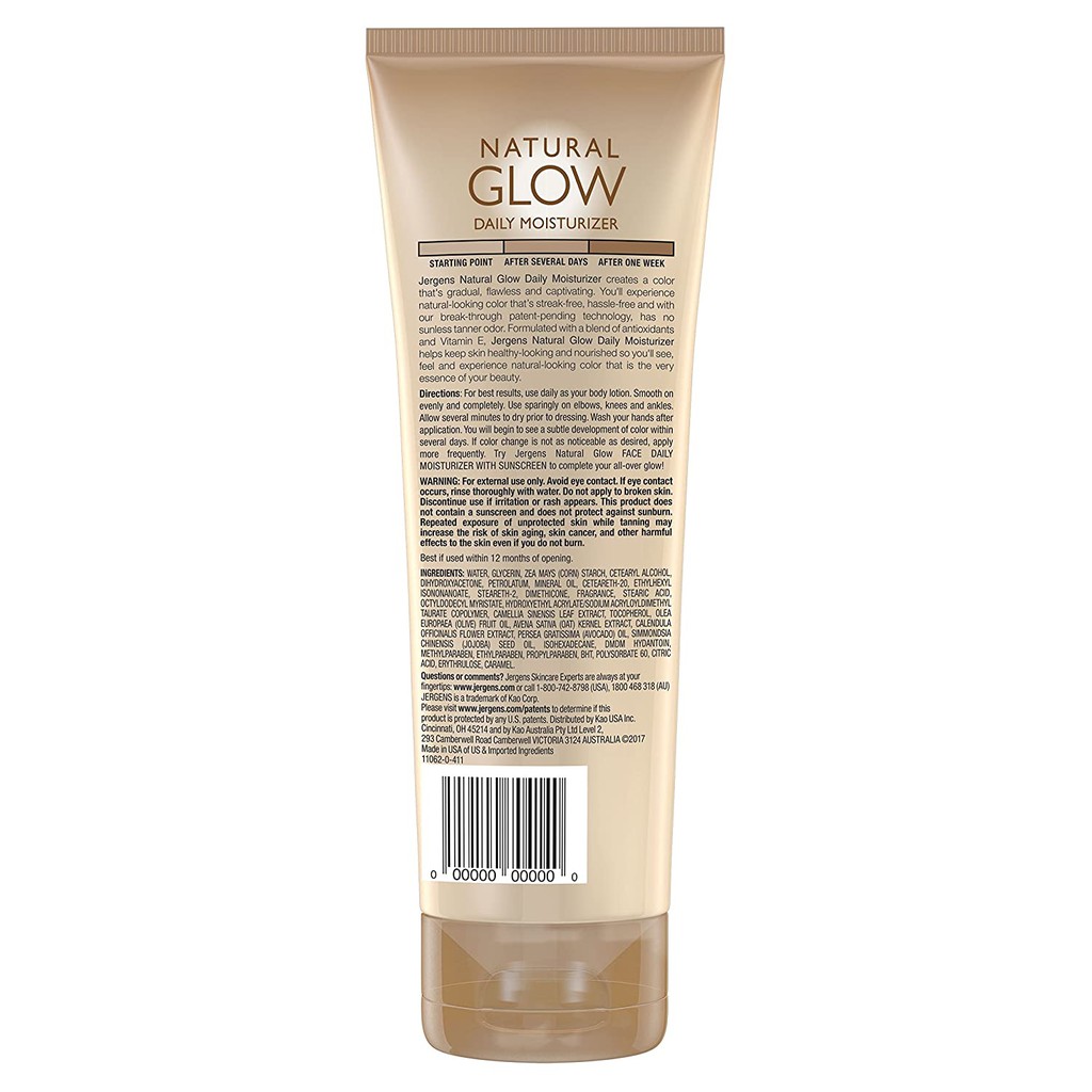 Kem dưỡng nâu da Jergens không cần phơi nắng Self Tanner - Jergens Natural Glow Sunless Tanning Lotion