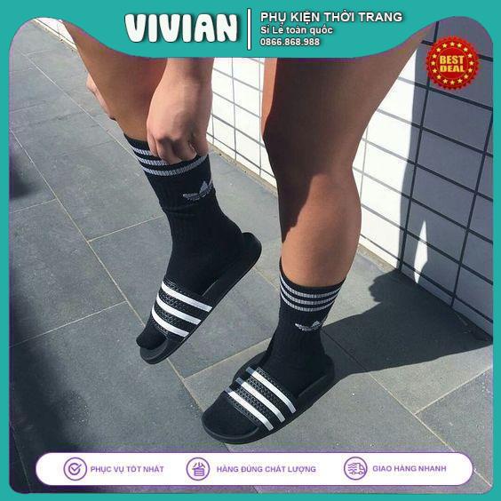Vớ ADIDAS cổ cao 3 sọc [ Hàng loại ] Tất thể thao nam nữ sợi COTTON thấm hút mồ hôi, kháng khuẩn, khử mùi
