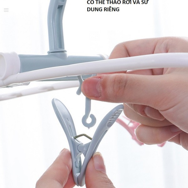 Móc chùm kẹp phơi quần áo nhỏ 12 kẹp nhựa đa năng.