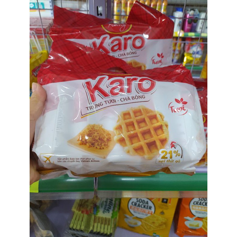 Bánh trứng tươi chà bông Karo 156g (6 gói x26g)