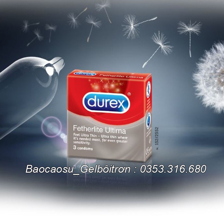 Bao Cao Su Durex Fetherlite Ultima Siêu Mỏng ( Hộp 3 Cái)