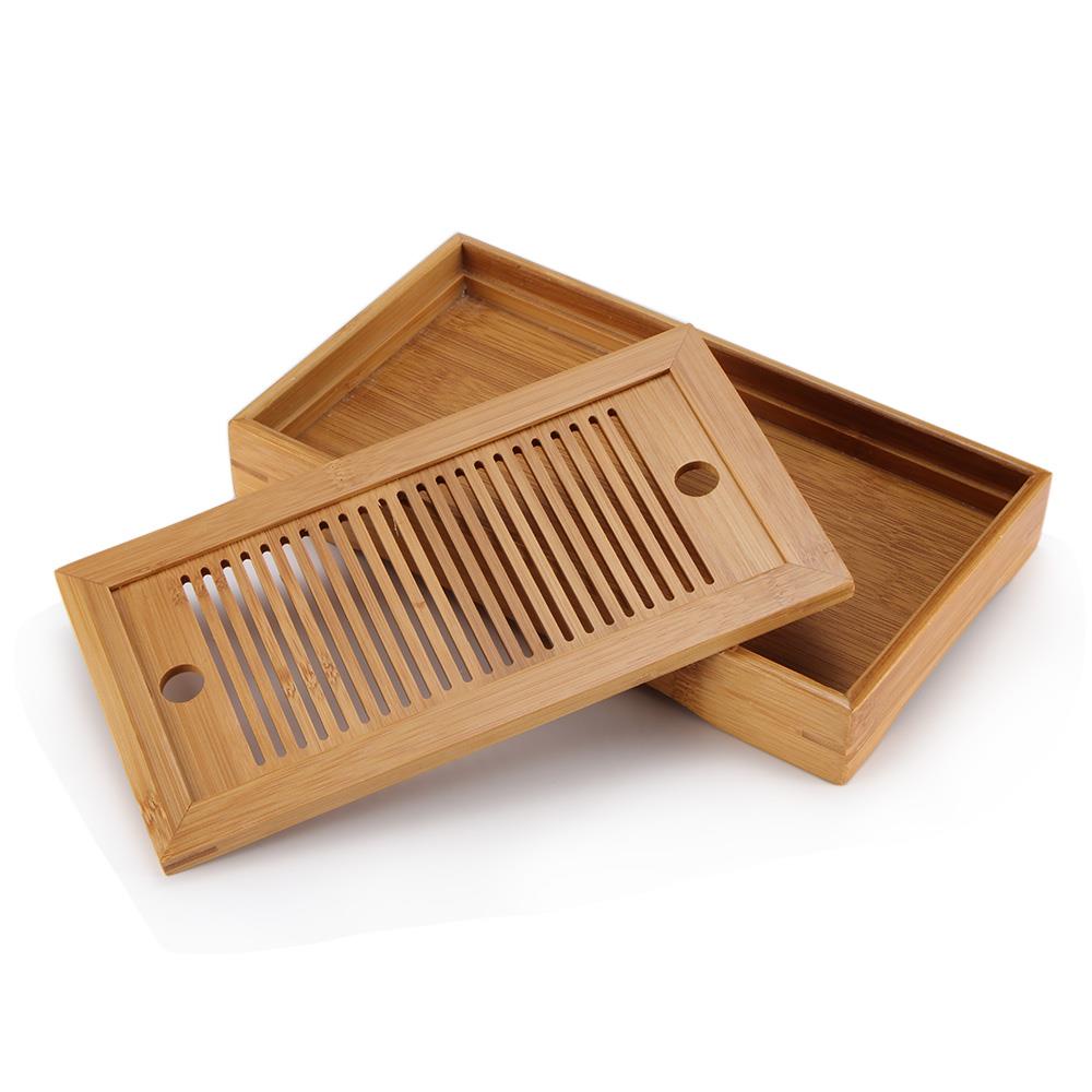 [huite]Tasteful Bamboo Chinese Gongfu Tea Table Serving Tray Box Reservoir &amp; Drainage Type for Teahouse Home Office