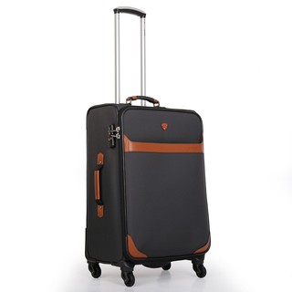 Vali vải du lịch phối da SAKOS HEMERA 4.5 (Size Cabin/ 4.5 Tấc/ TSA/ Đen trắng phối nâu)(Free Ship)