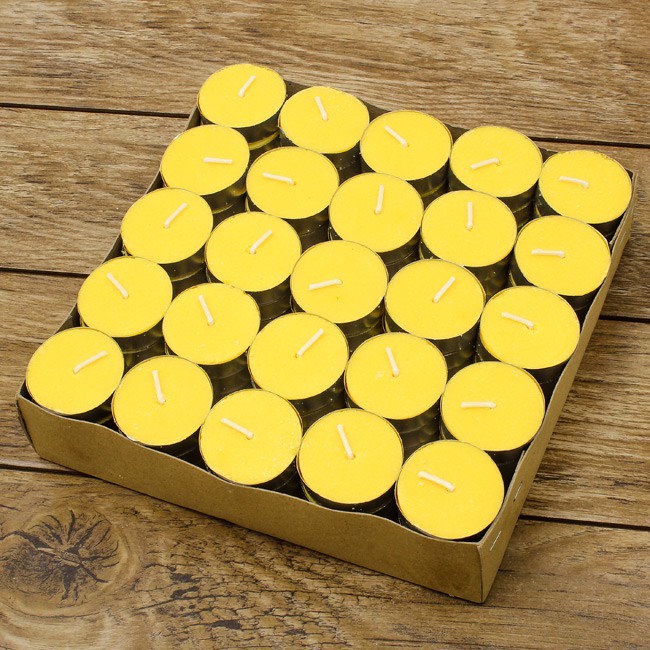 Nến Tealight đỏ đốt đèn xông tinh dầu - đèn cầy trang trí viên tròn mini cháy hơn 4 giờ
