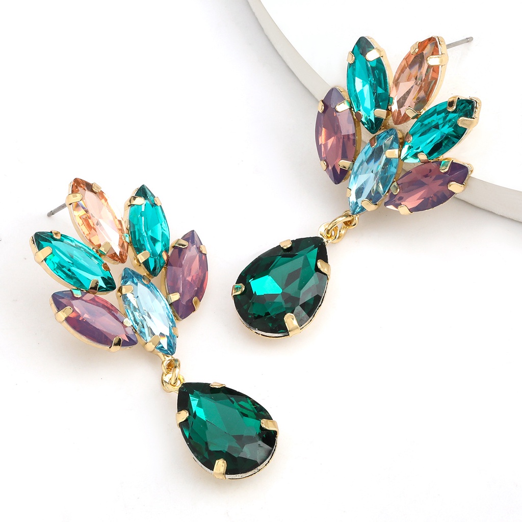 PINKDUDU Bông Tai Dáng Dài Hình Hoa Đính Pha Lê Trong Suốt Phong Cách Boho Thời Trang Cho Nữ PD409