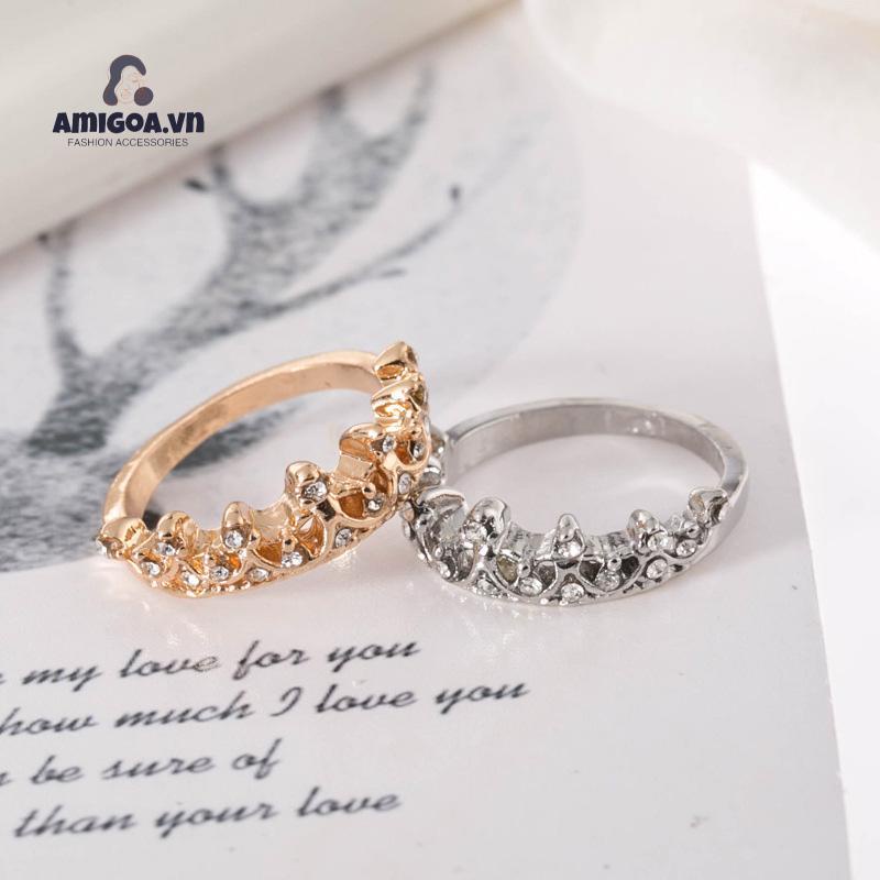 ✨✨Nhẫn Hình Vương Miện Đính Đá Thời Trang Cho Nữ