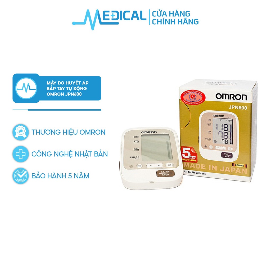 Máy đo huyết áp bắp tay tự động OMRON JPN600 bảo hành 5 năm chính hãng MEDICAL