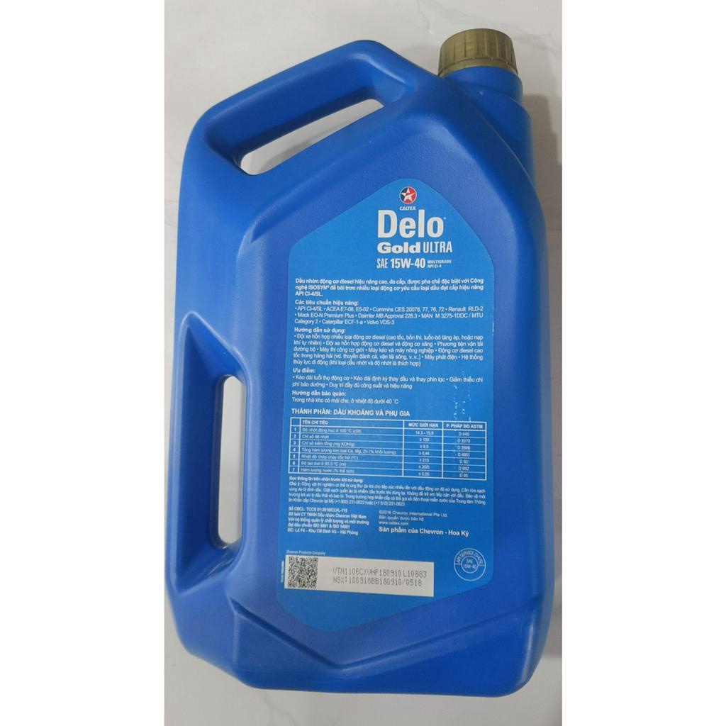 ( Giá KM ) Can 5L Dầu nhớt xe hơi, ô tô CALTEX Delo Gold Ultra SAE 15W-40 5000ML Chính hãng – Shopnhottot