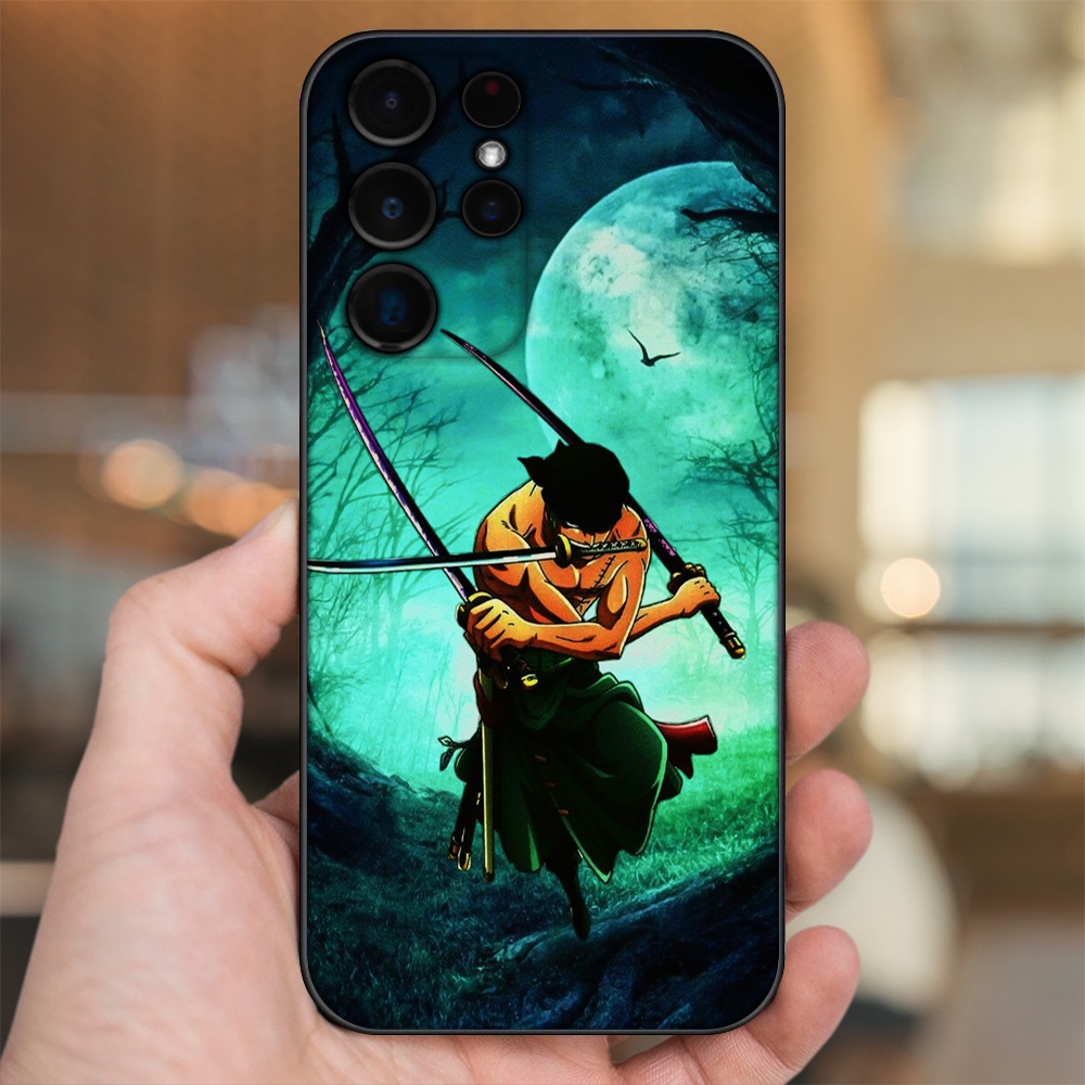 Ốp lưng Samsung S21 Ultra, S22 Ultra viền đen in hình Zoro One Piece