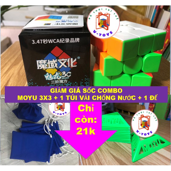 COMBO 3x3 Moyu Meilong Thường + 1 tủi vải chống nước +1 Đế