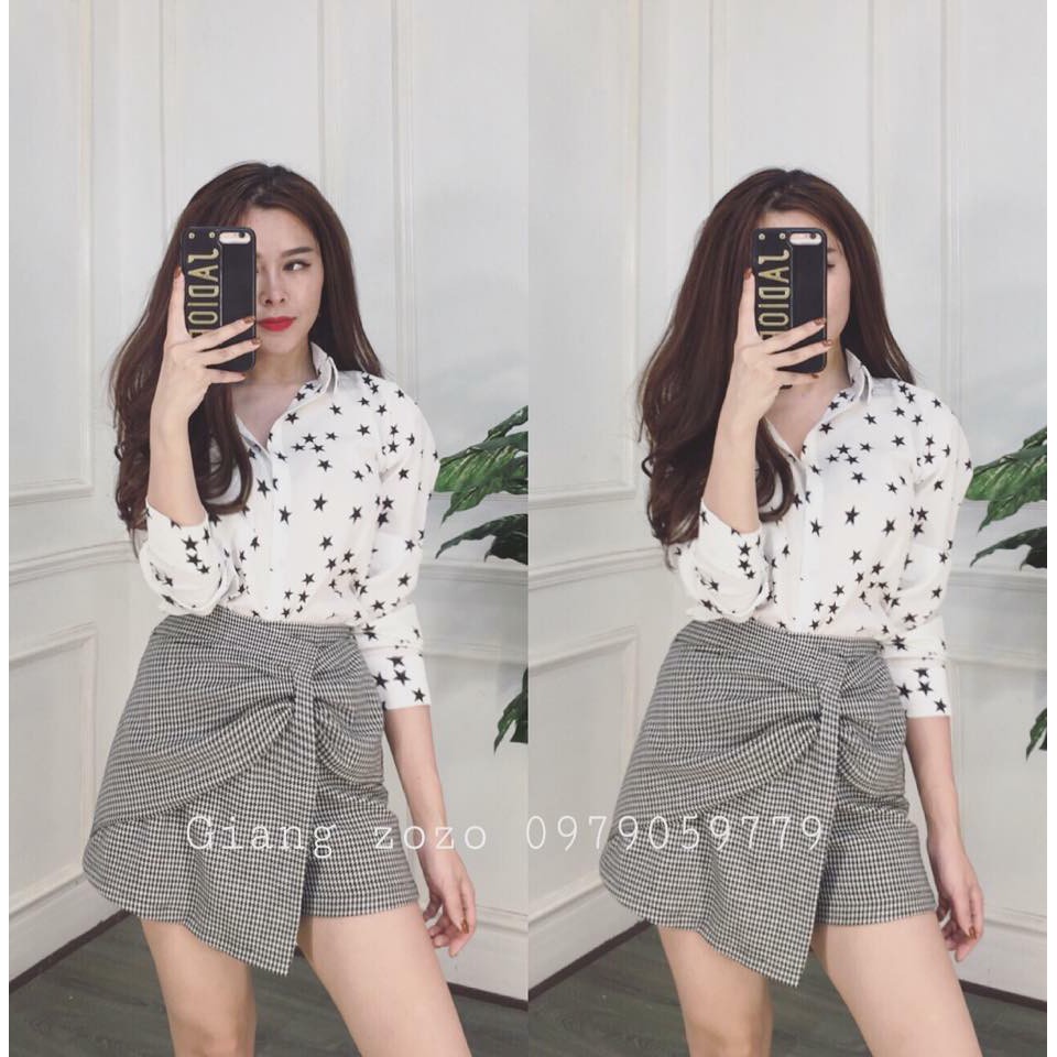 Quần váy dạ xếp ly trước