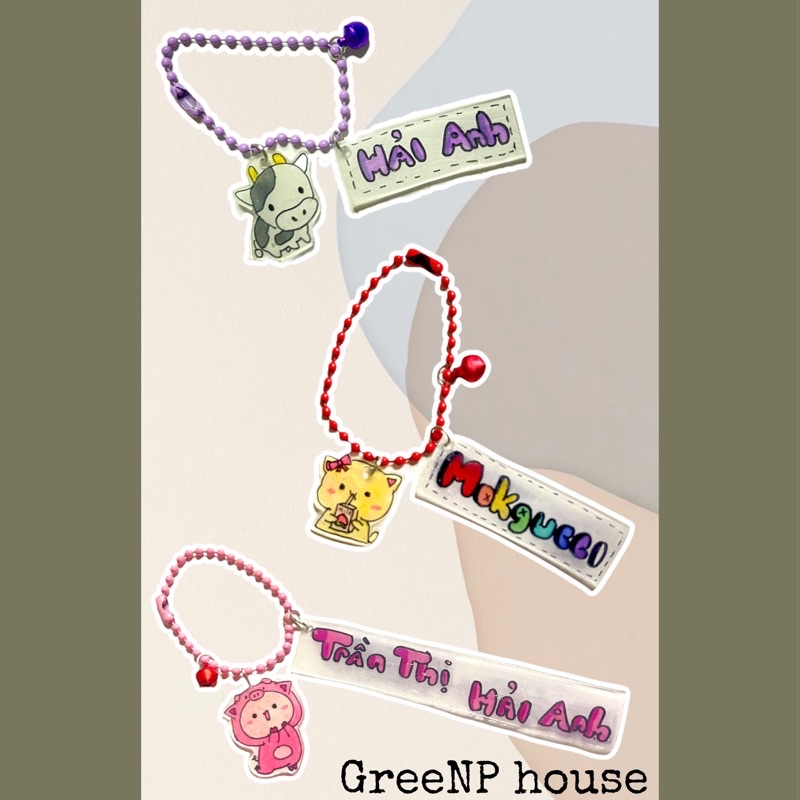 Móc khóa tên/ keychain làm theo yêu cầu _ GREENP HOUSE