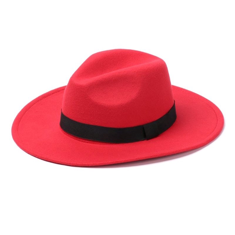 Nón mũ cao bồi nam nữ phong cách mỹ fedora chất liệu nỉ dạ