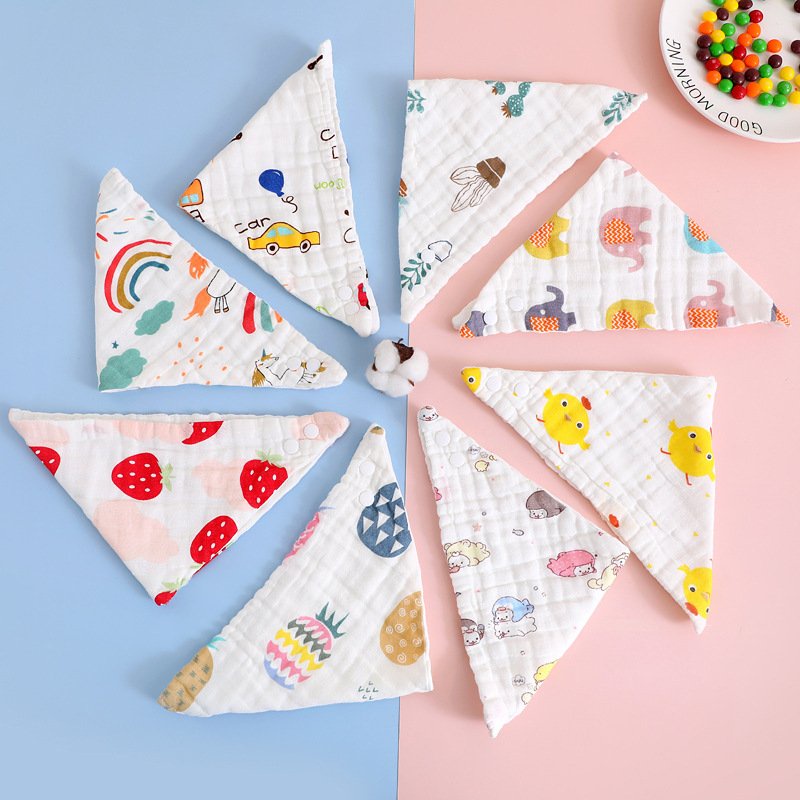 Set 5 yếm xô 6 lớp, yếm ăn dặm thấm hút tốt cho bé Babibu - YX