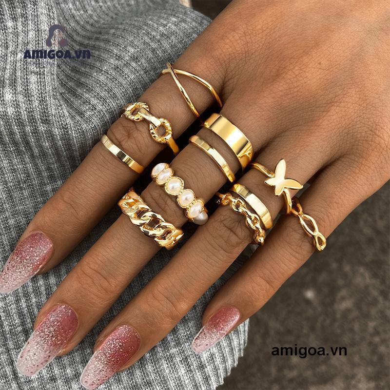 ✨✨Set 10 nhẫn đeo đốt ngón tay thời trang cho nữ