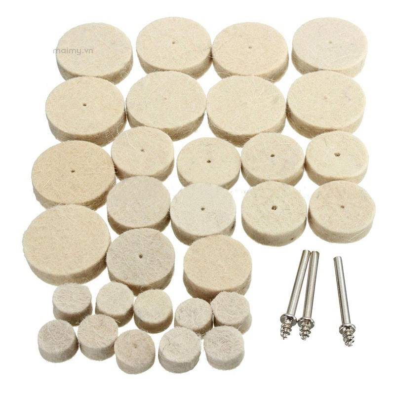 Bộ 33 Bánh Xe Đánh Bóng Bằng Nỉ Hỗn Hợp Cho Máy Xoay Dremel