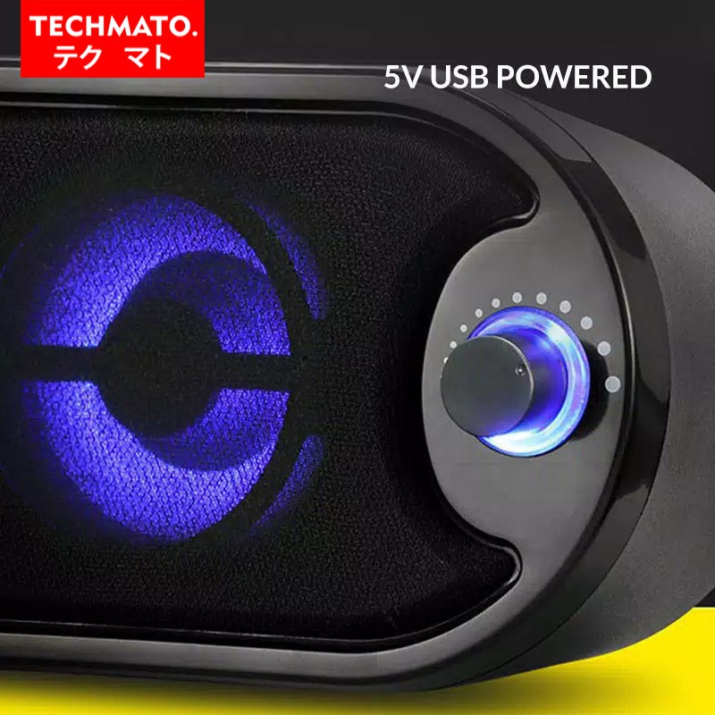 Loa Máy Tính Mini 2.1ch Siêu Trầm Có Đèn Led - Techmato-Rs170