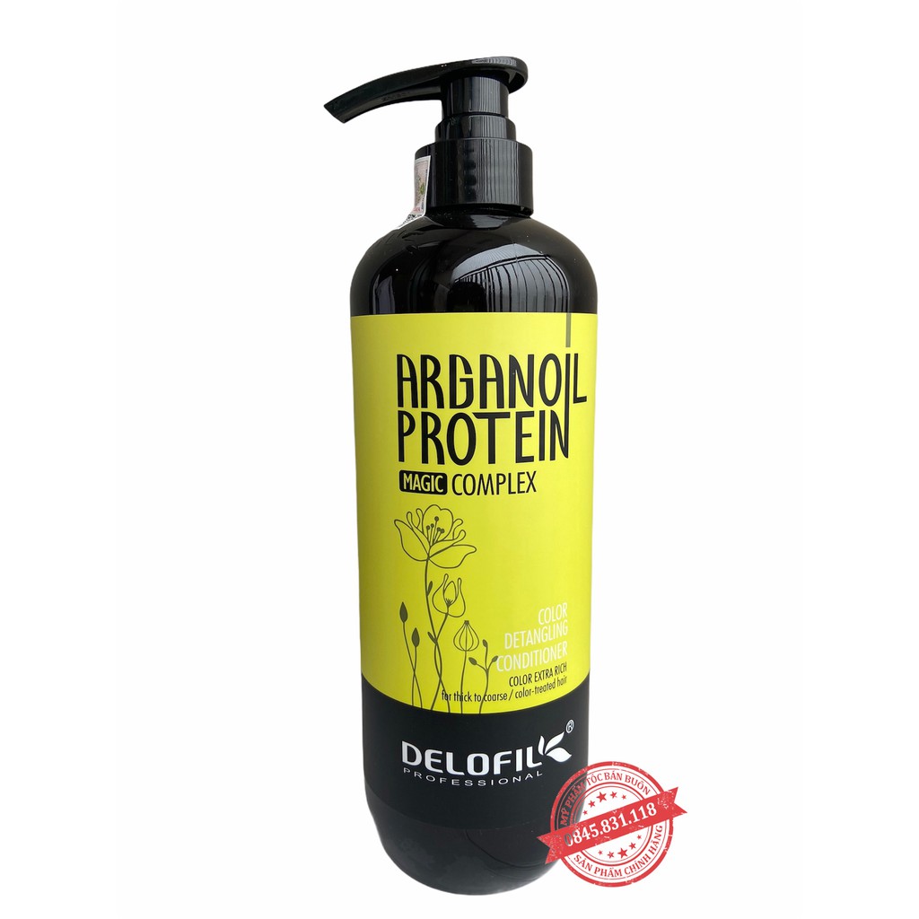 Bộ  dầu gội xả Delofil Argan Oil Protein phục hồi tóc suôn mượt CT09