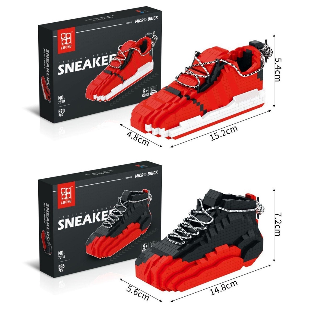 Bộ đồ chơi lắp ghép Giày thể thao Sneakers Yeezy mini cực ngầu, Đồ chơi lắp ráp giày Sneakers Yezzy
