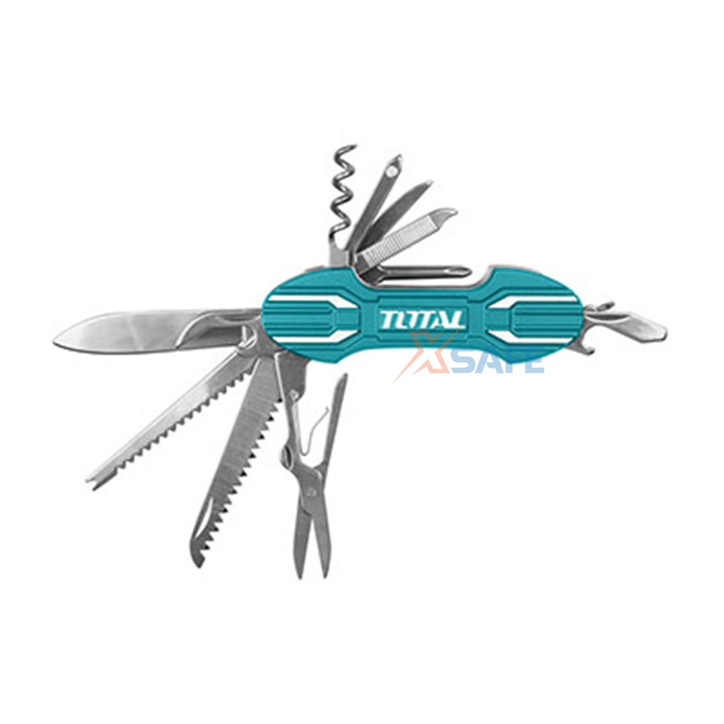 Bộ dao đa năng bỏ túi 15 trong 1 TOTAL THMFK0156 Dao sinh tồn cắt gọt khui nước ngọt cưa gỗ dũa móng tay vặn ốc  [XSAFE]