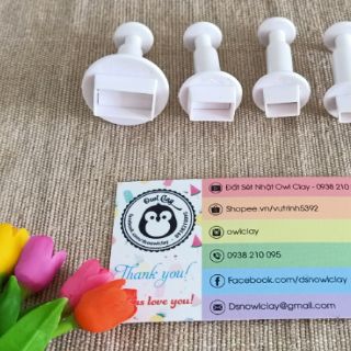 Khuôn nhấn đất sét hình chữ nhật