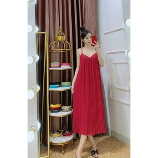 Đầm đi biển 2 dây dập ly