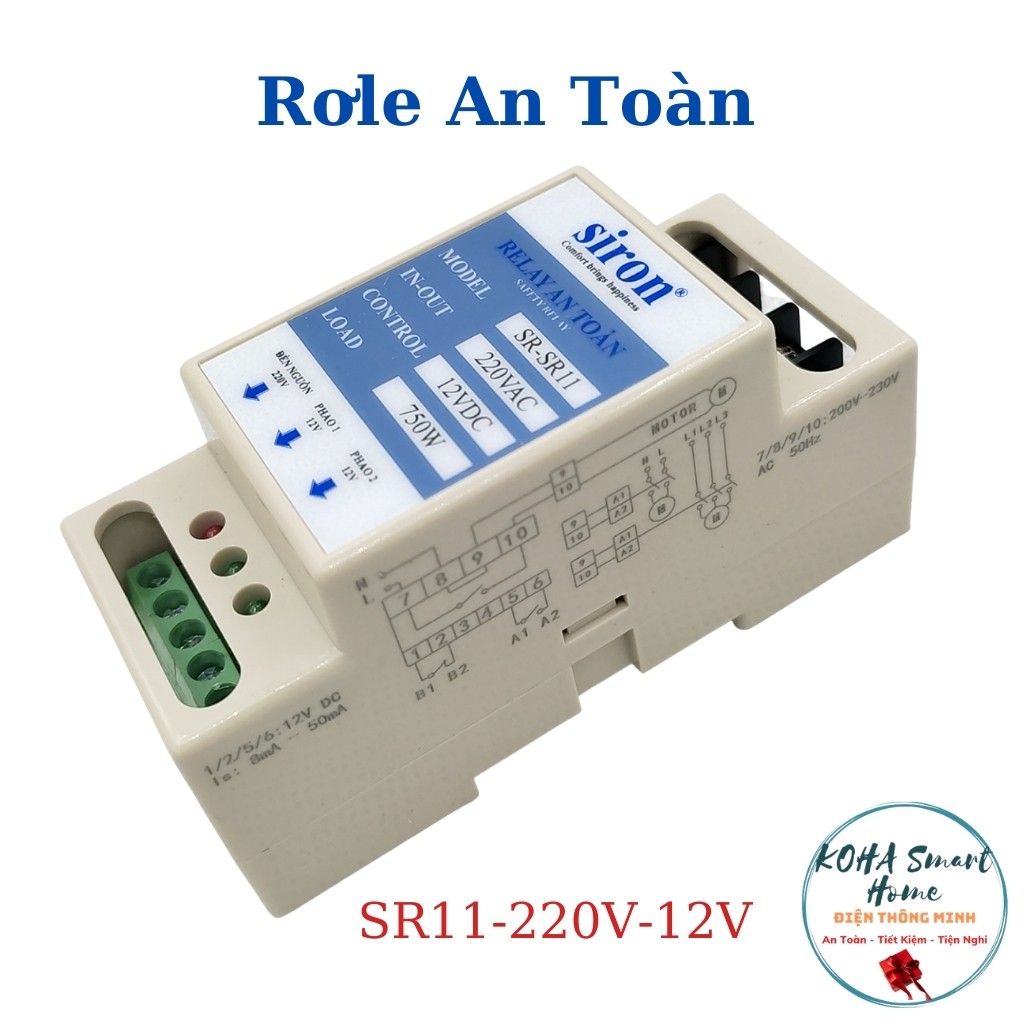 Role an toàn cho phao điện máy bơm nước - Bộ chuyển nguồn phao 12V Siron SR11 chính hãng