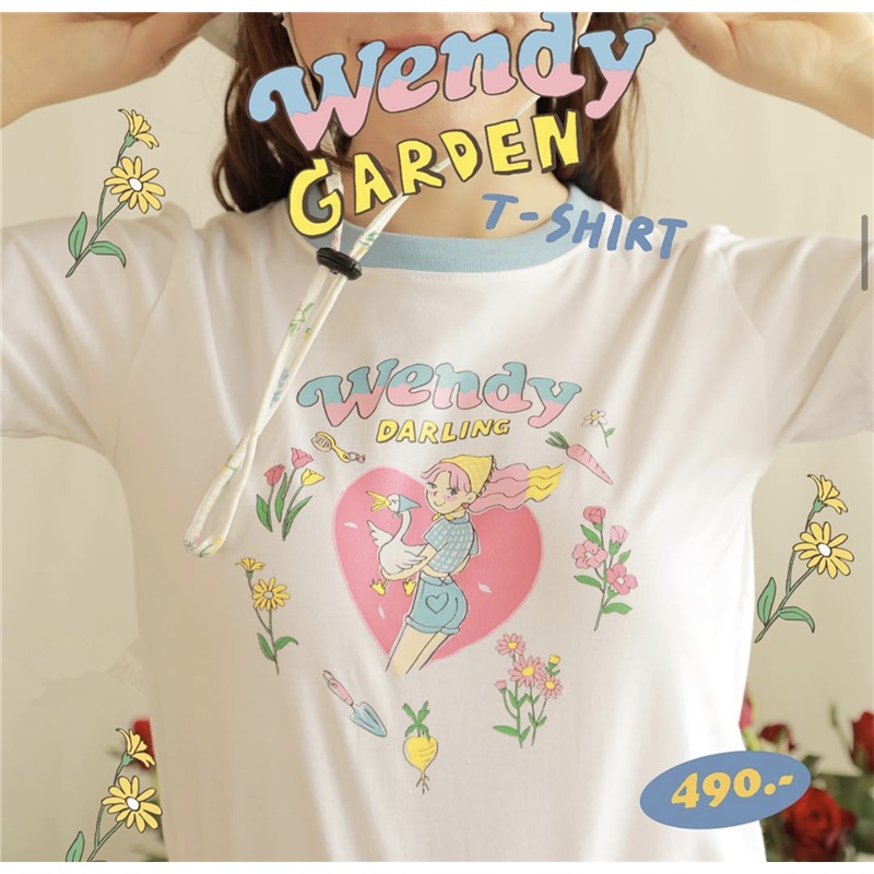 Áo thun croptop nữ Wendy mùa hè hình in