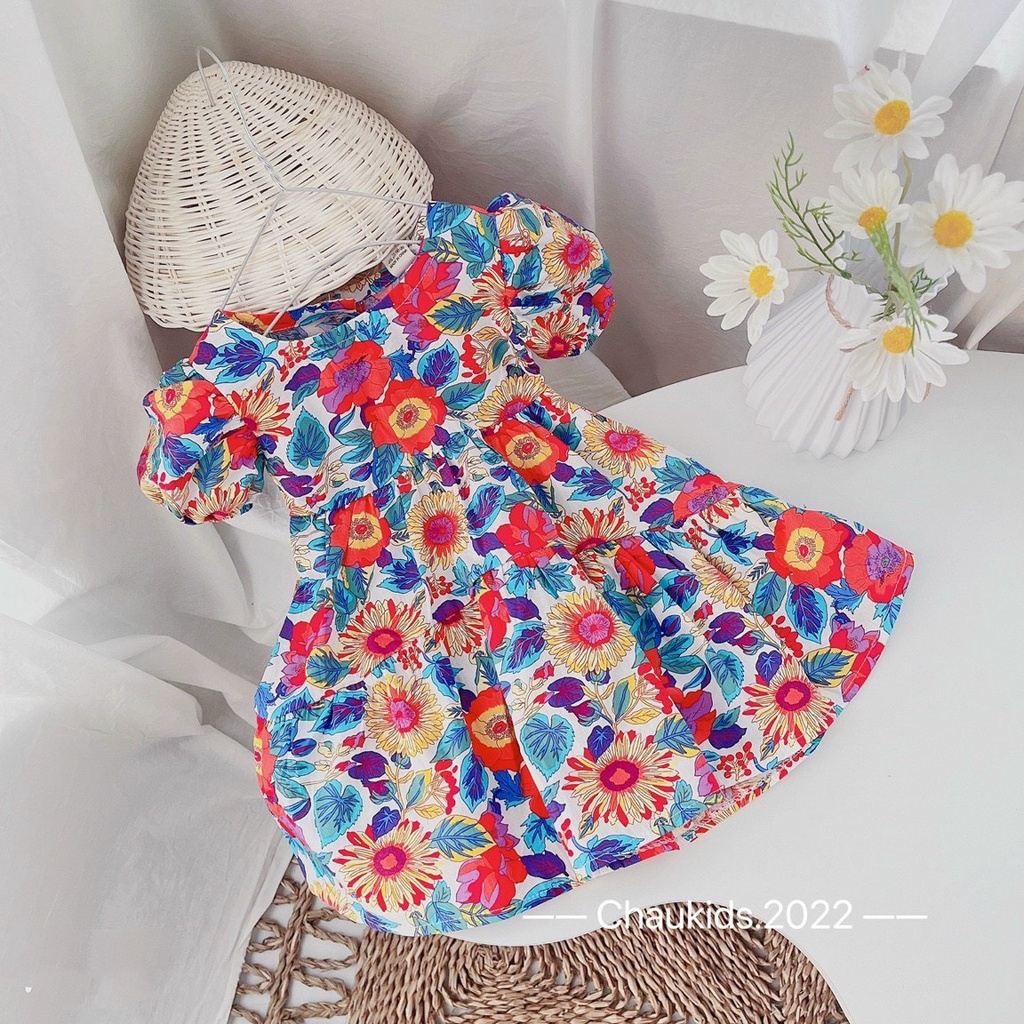 Váy hoa cúc sặc sỡ bé gái Bm_babyshop68