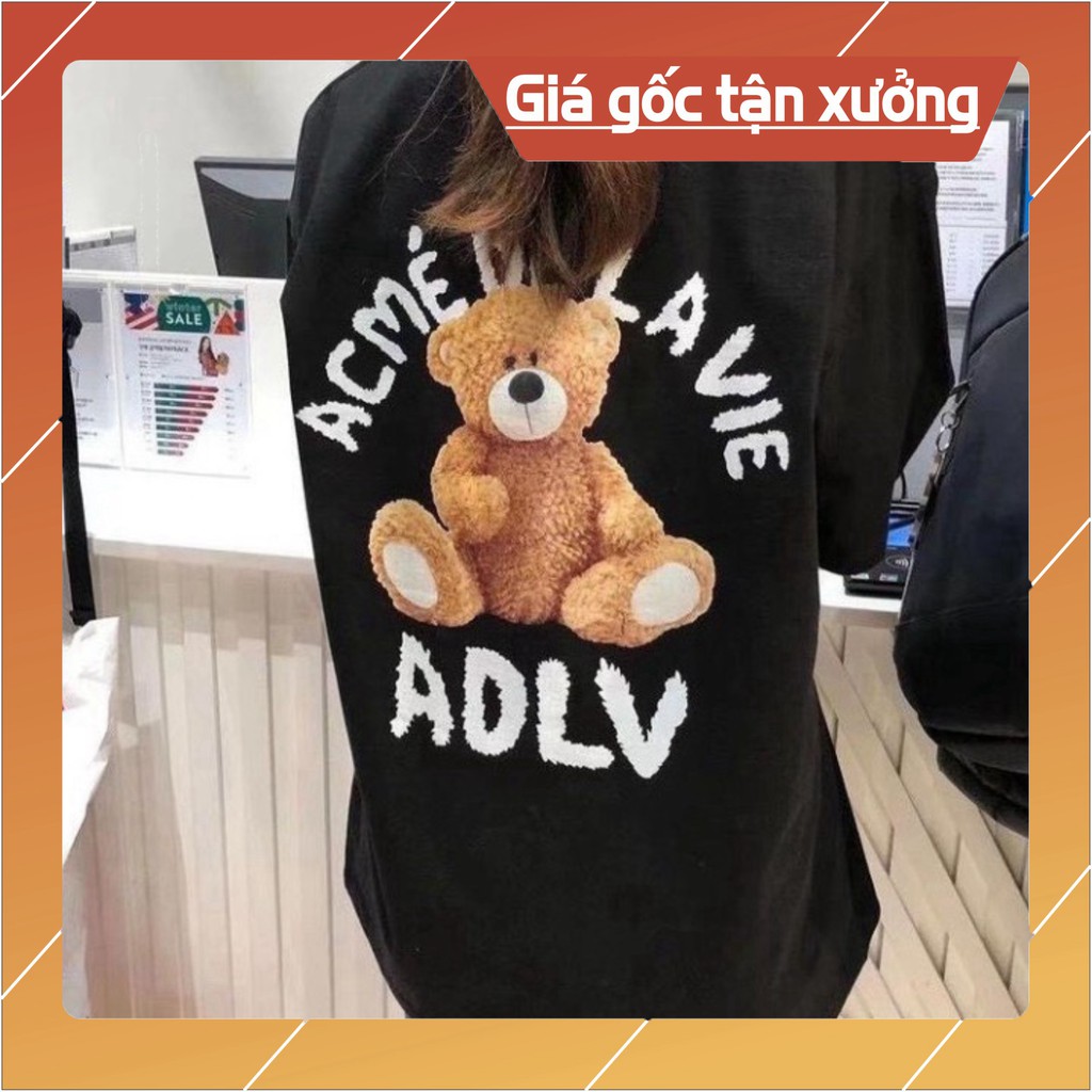 Áo Phông Gấu ADLV from rộng ,áo cổ tròn chất cotton mát AS011
