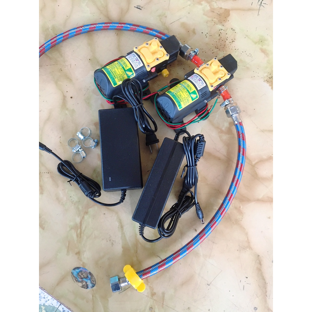 Tăng áp cho bình nóng lạnh, máy giặt, vòi hoa sen đủ bộ , bộ đầy đủ điện áp 220v-12v dc