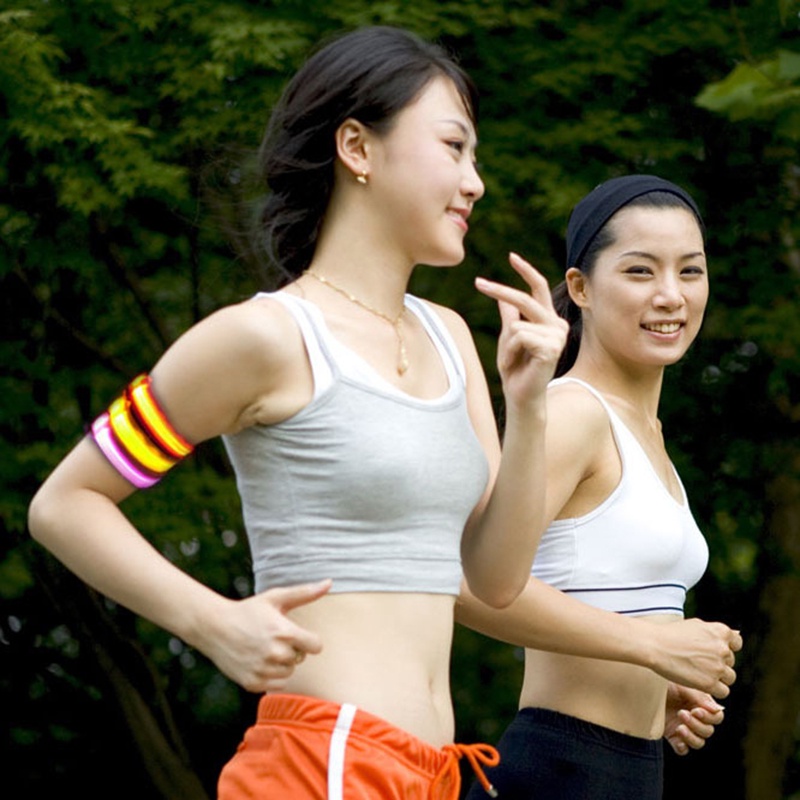 Đèn Led Vòng Tay Vòng Tay Dạ Quang Băng Đeo Tay Thể Thao Vải Nylon Phát Sáng An Toàn Phản Quang Băng Tay Cho Ban Đêm Chạy Đi Xe Đạp