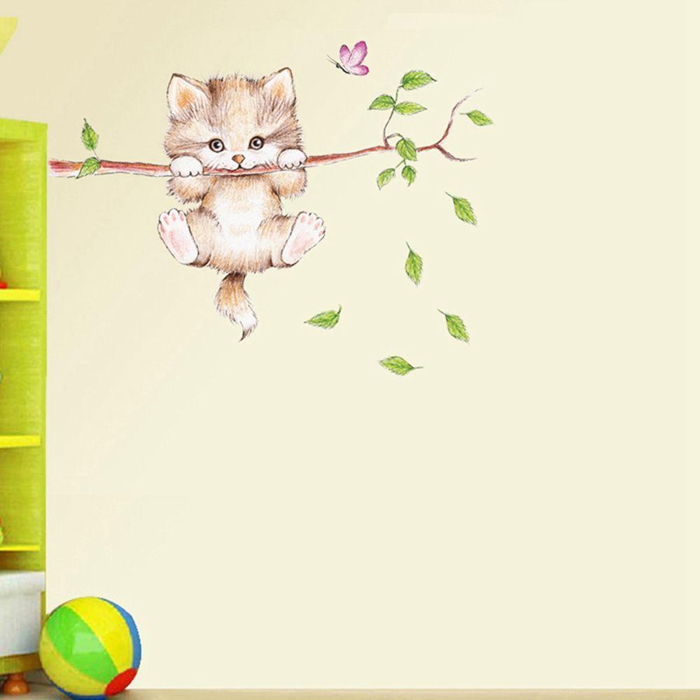 Miếng Dán Tường Hình Mèo Chống Nước Dễ Thương Trang Trí Nhà Cửa