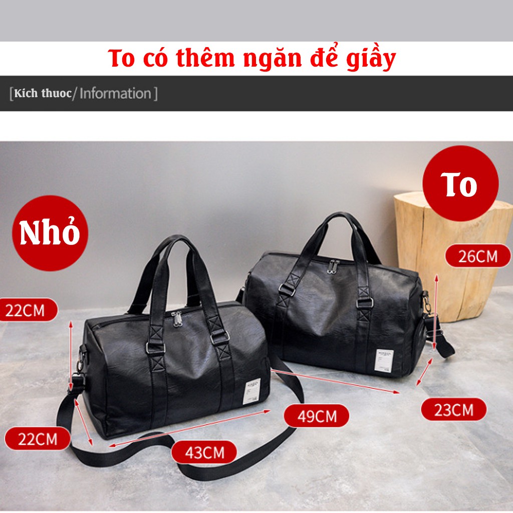 Túi Xách Du Lịch Chất Liệu Da Pu Cao Cấp ❤️Free Ship❤️ Có Ngăn Để Giầy Bảo Hành 6 Tháng