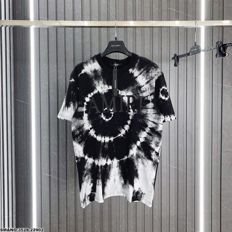 Áo phông cộc tay nam AMIRI in hình lốc xoáy siêu chất - Áo thun cotton vải loang hot hit cao cấp chất đẹp mát
