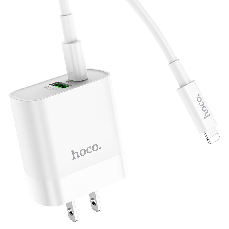 Cốc Sạc Nhanh HOCO N4 BỘ SẠC IP 20W+ QC3.0 (EU)  Hỗ Trợ 2 Cổng Sạc Usbdescriptionn7 Speedy