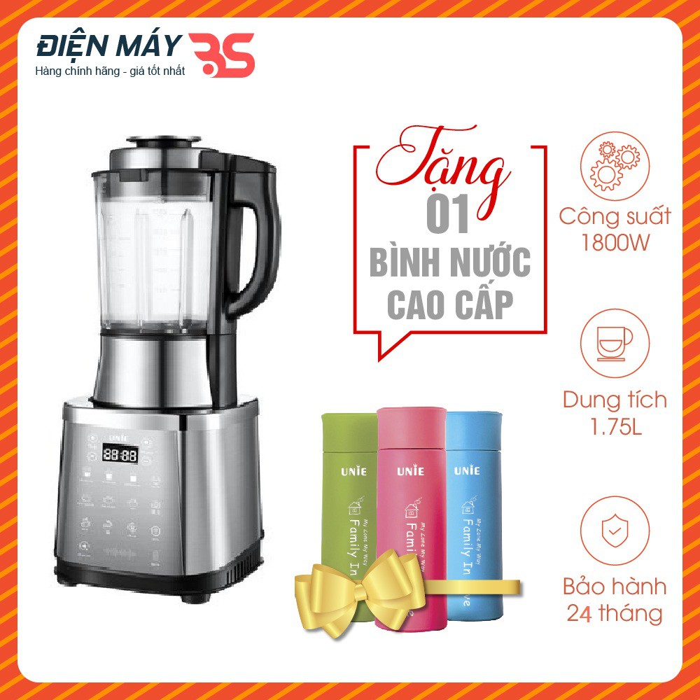 Máy làm sữa hạt đa năng Unie V8S, công suất 1800W, dung tích 1.75L, bảo hành 24 tháng