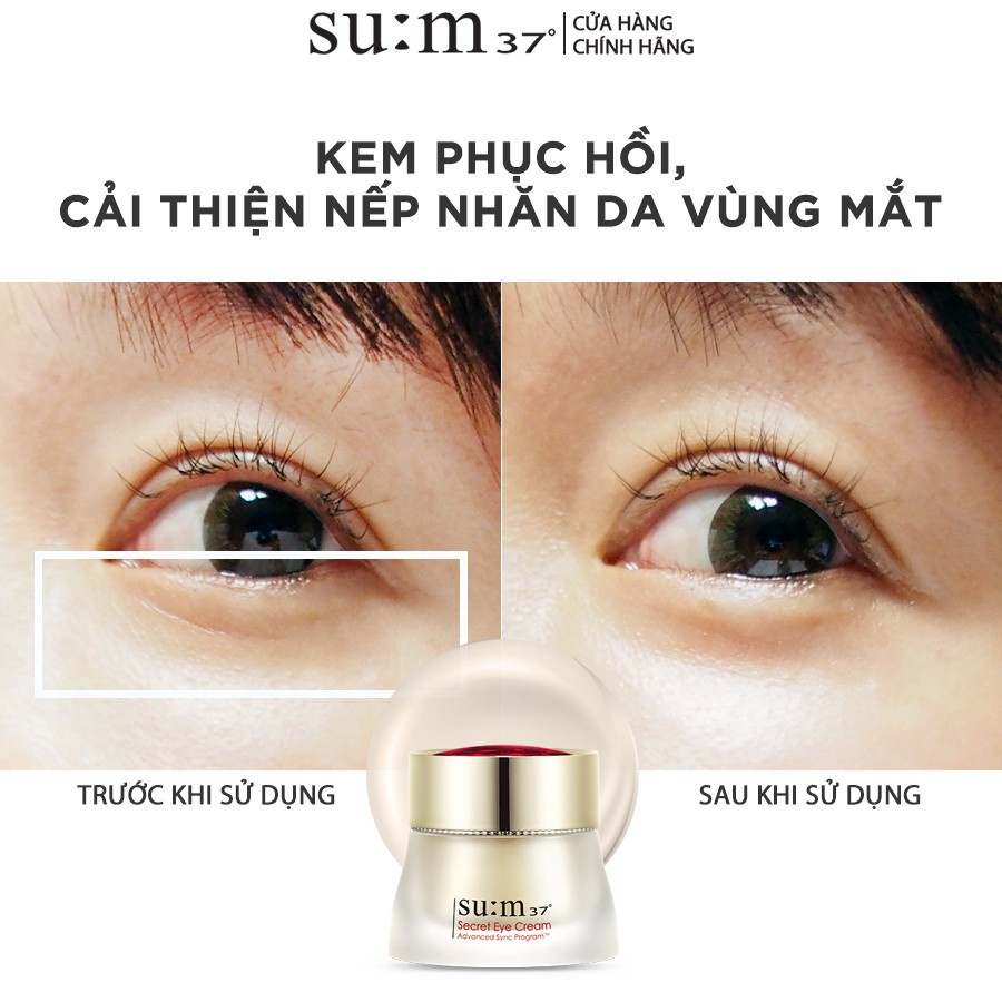 [Mã VISAPREMIUM giảm 150K]Kem dưỡng ngăn ngừa lão hóa da vùng mắt Su:m37 Secret Eye Cream 50ml