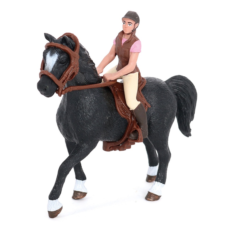 Mô Hình Tượng Chú Ngựa Jockey Horse Trong WMMB Equestrian Rider Trang Trí